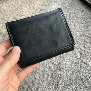 black leather wallet billfold